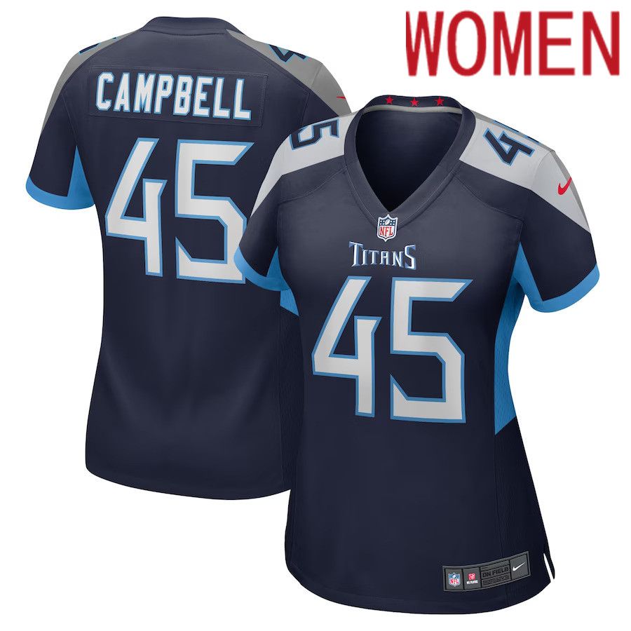 Women Tennessee Titans #45 Chance Campbell Nike Navy Player Game NFL Jersey